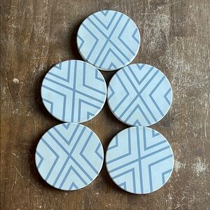Geometric Gray Coasters Set